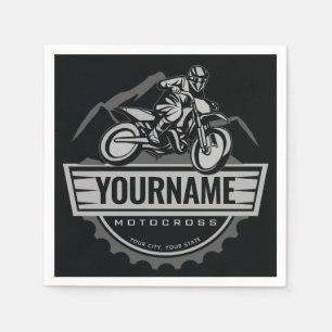 Personalisierter Motocross Rider Dirt Bike Racing Serviette