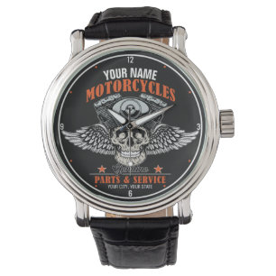 Personalisierter Motorradladen Armbanduhr