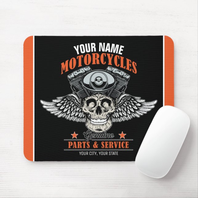 Personalisierter Motorradladen Mousepad (Mit Mouse)