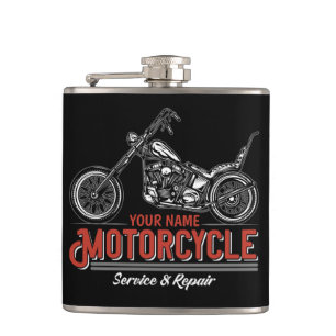 Personalisierter Motorradservice Biker-Reparaturwe Flachmann