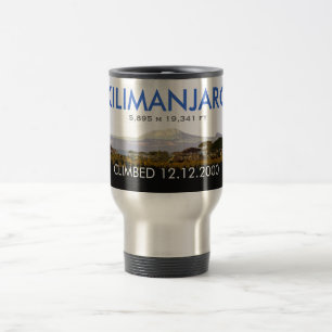 Personalisierter Mount Kilimanjaro-Aufstieg Gedenk Reisebecher