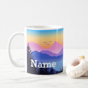 Personalisierter Mountain Lake Design Coffee Tasse