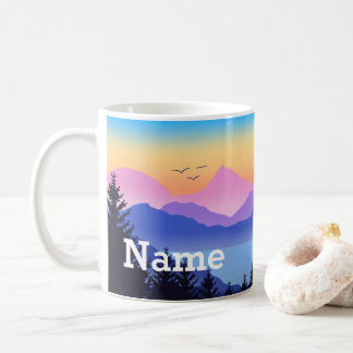 Personalisierter Mountain Lake Design Coffee Tasse