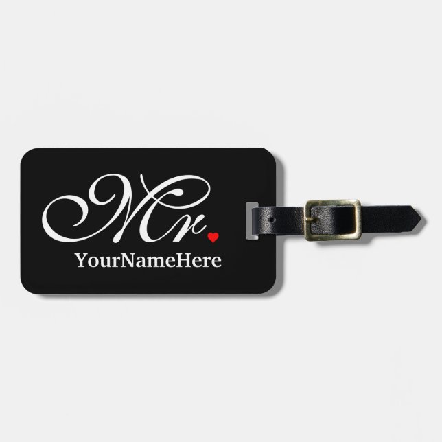 Personalisierter Mr. Husband Groom Seine neuen Wün Gepäckanhänger (Vorderseite horizontal)