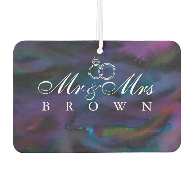 Personalisierter Mr. & Mrs. Autolufterfrischer (Vorderseite)