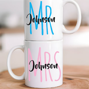 Personalisierter Mr. & Mrs. Tassengeschenk für Sie Kaffeetasse