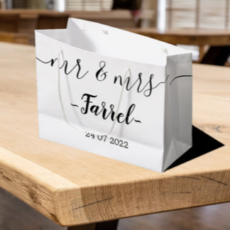 Personalisierter Mr. & Mrs. Wedding Day Große Gesc Geschenktüte