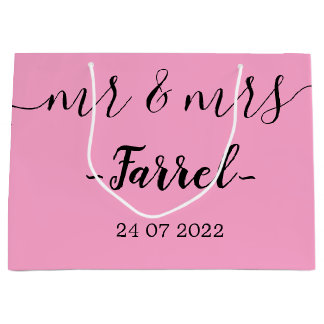 Personalisierter Mr. & Mrs. Wedding Day Große Gesc Große Geschenktüte