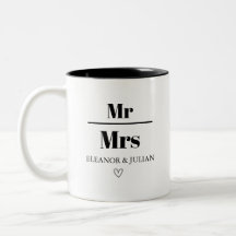 Personalisierter Mr und Mrs Becher Benutzerdefinie