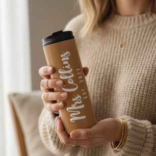 Personalisierter Mr und Mrs Tumbler Geschenk für E Thermosbecher