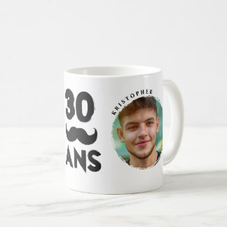 Personalisierter Mug 30. Geburtstag 2 Präno-Fotos Kaffeetasse