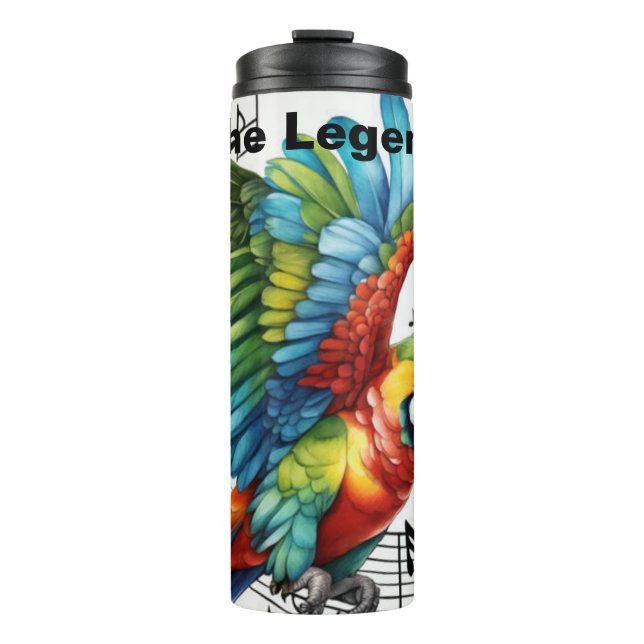 Personalisierter Musical Parrot Tumbler Thermosbecher (Vorderseite)