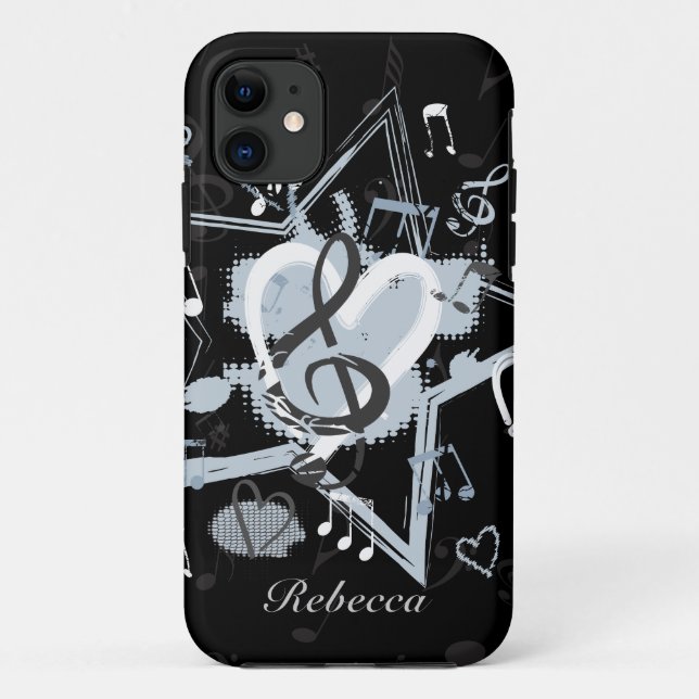 Personalisierter musikalischer Stern merkt Case-Mate iPhone Hülle (Rückseite)