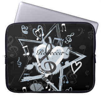 Personalisierter musikalischer Stern merkt Laptopschutzhülle