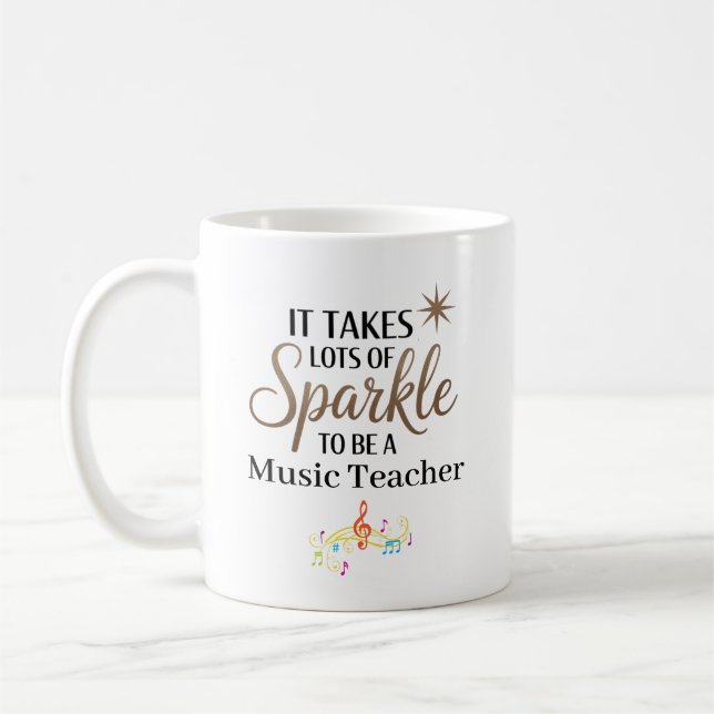 Personalisierter Musiklehrer mit Glanz Kaffeetasse (Links)