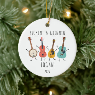 Personalisierter Musikliebhaber-Weihnachtsschmuck Keramik Ornament