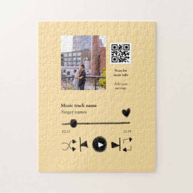Personalisierter Musikplayer Liebespaar QR-Code Te Puzzle (Vertikal)