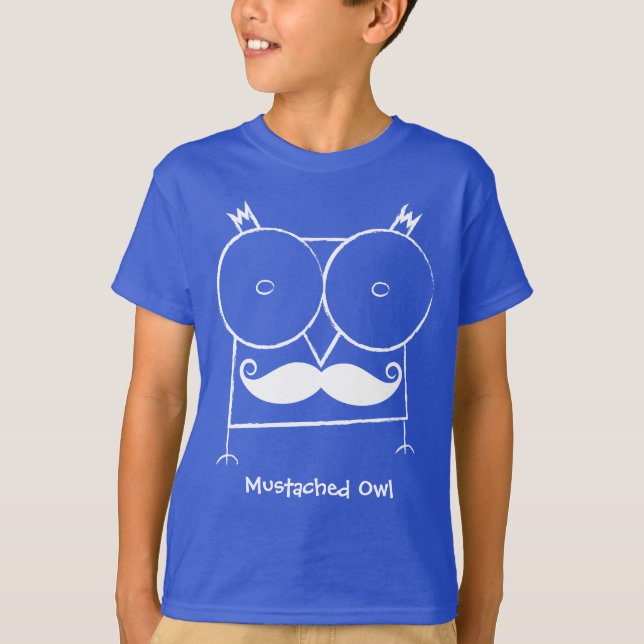 Personalisierter Mustached Eule ComfortSoft® T - T-Shirt (Vorderseite)