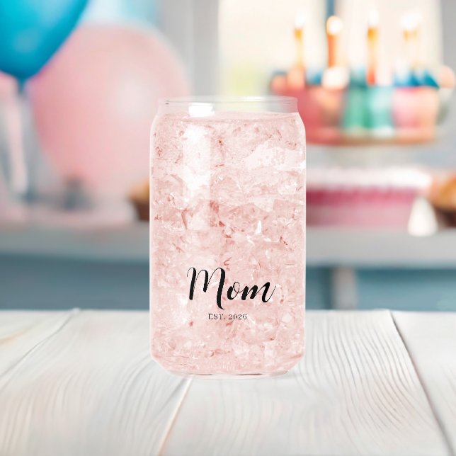 Personalisierter Mutter-Est-Datum-Moderne-Textstil Dosenglas (Insitu (Baby Party))