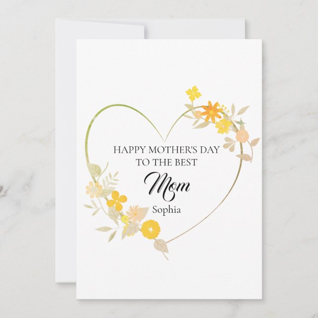 Personalisierter Muttername Muttertag Florales Her Karte (Vorderseite)