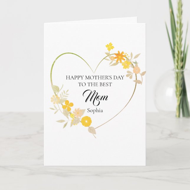 Personalisierter Muttername Muttertag Florales Her Karte (Vorderseite)