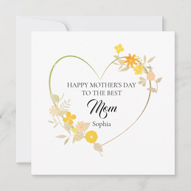 Personalisierter Muttername Muttertag Florales Her Karte (Vorderseite)