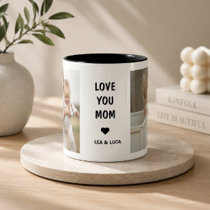Personalisierter Muttertag Liebe dich Mama Zweifarbige Tasse