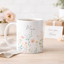 Personalisierter Muttertag-Wildflower-Mom Kaffeetasse