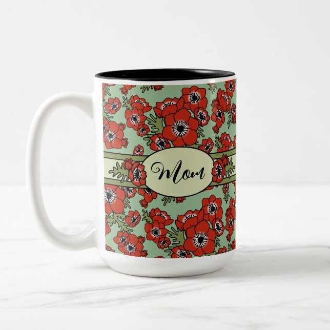 Personalisierter Muttertag Zweifarbige Tasse (Links)