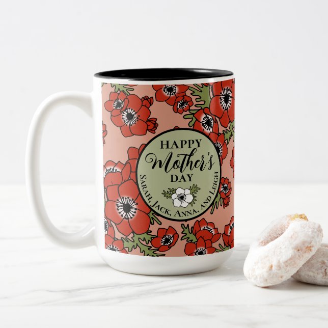 Personalisierter Muttertag Zweifarbige Tasse (Mit Donut)