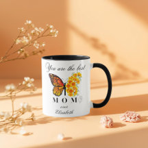 Personalisierter Muttertagsbecher mit floralem Sch