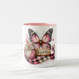Personalisierter Muttertagsschmetterling Zweifarbige Tasse