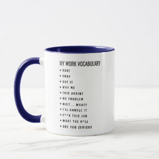 Personalisierter My Work Vocabulary Becher Tasse