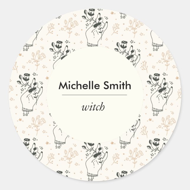Personalisierter Mystic Bohemisch Classic Round Au Runder Aufkleber (Vorderseite)