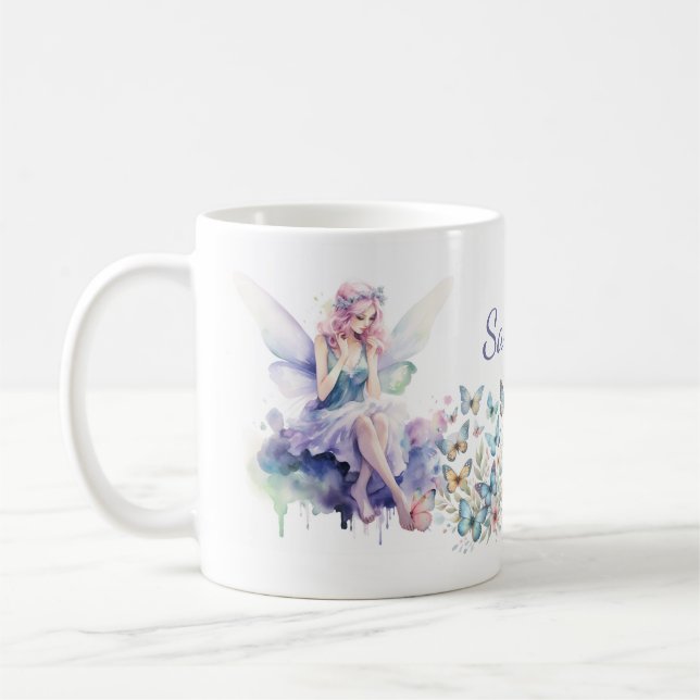 Personalisierter Mystischer Schmetterlingsbecher Kaffeetasse (Links)