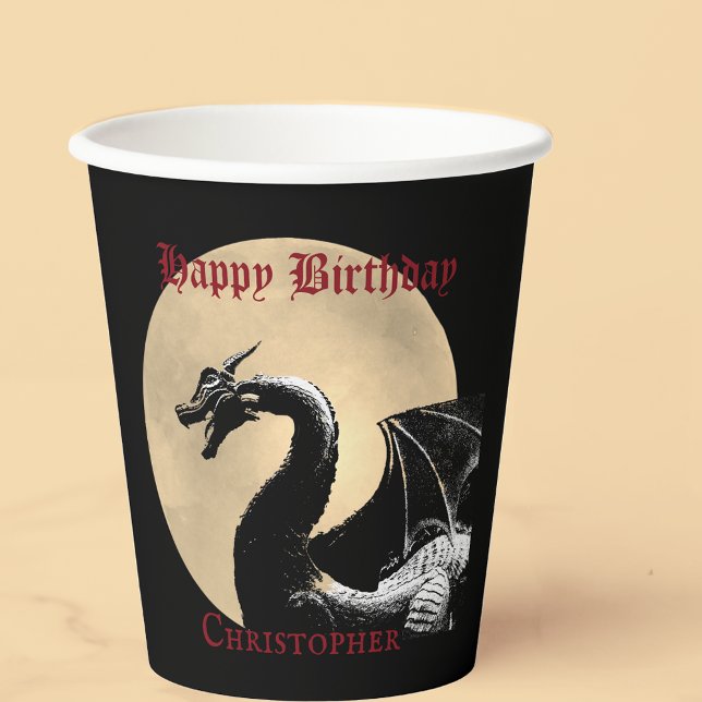 Personalisierter Mythischer Drache zum Geburtstag Pappbecher (Von Creator hochgeladen)