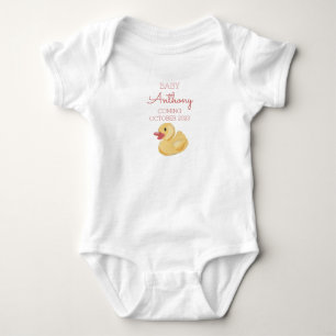Personalisierter Nachname Ankündigung Baby Duck Re Strampler