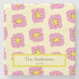 Personalisierter Nachname Est Year Wedding-Geschen Steinuntersetzer