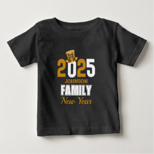 Personalisierter Name 2025 Familie glücklich Neues Baby T-shirt
