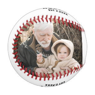 Personalisierter Name & 2 Foto Opa Baseball