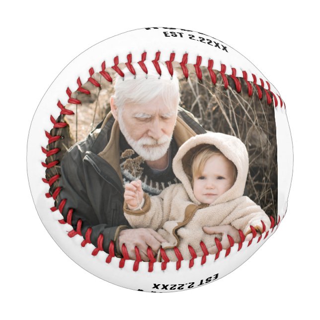 Personalisierter Name & 2 Foto Opa Baseball (Vorderseite Links)