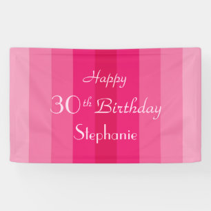 Personalisierter Name 30. 35. Geburtstag Rosa Stre Banner