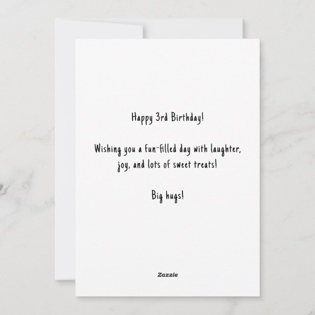 Personalisierter Name 3 Geburtstagskarte Feiertagskarte (Rückseite)