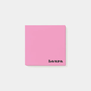 Personalisierter Name 3" x 3" Rosa Anmerkungen nac Post-it Klebezettel