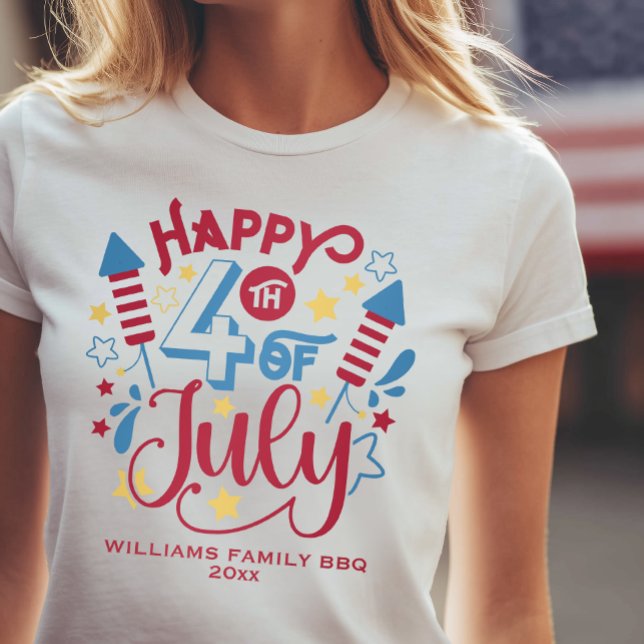 Personalisierter Name 4. Juli T-Shirt (Personalized 4th of July BBQ Tshirt)