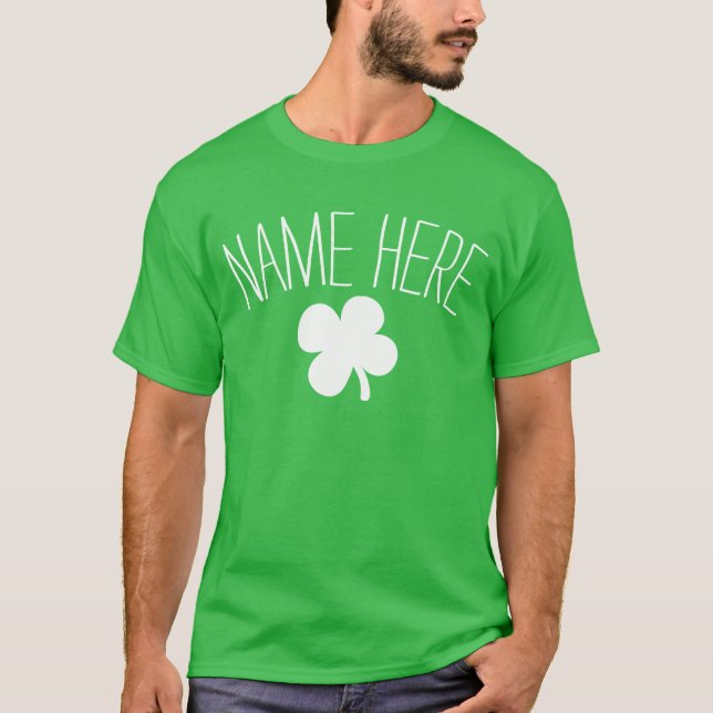 Personalisierter Name 4 Leaf Clover St Patricks Da T-Shirt (Vorderseite)