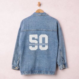 Personalisierter Name 50. Geburtstag Moderne Jeansjacke