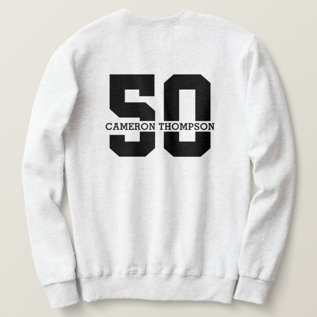 Personalisierter Name 50. Geburtstag Moderne Sweatshirt (Design Rückseite)