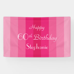 Personalisierter Name 60. Geburtstagsparty Rosa St Banner