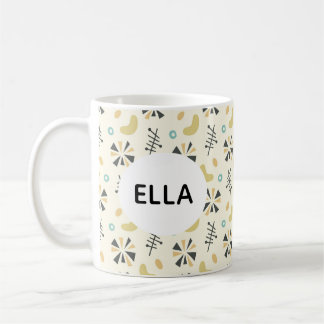 Personalisierter Name Abstrakt Retro 1950er Kaffeetasse